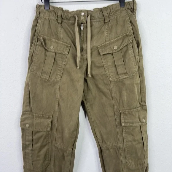 Zara Pants Womens S Green Utility Cargo Gorpcore Hiking Y2K Military Casual - Picture 3 of 11